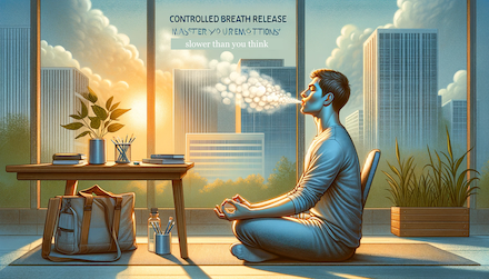 controlled breath release in akban emotion regulation using slow exhalation to lower pulse