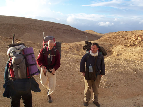 Preparing for a second day of navigating in AKBAN desert gathering