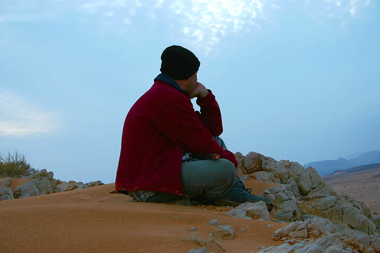 meditation after a long day in the desert